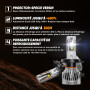 FateEye Ampoule H4 LED 130W 36000LM - 800% 6500K Blanc Froid, Plus de 100 000 Heures de Durée de vie, Ampoule LED H4 12V pour Ph