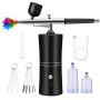 WIYETY Kit aérographe avec compresseur : pistolet aérographe portable multi-fonctions, portable rechargeable pour la décoration 