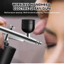 WIYETY Kit aérographe avec compresseur : pistolet aérographe portable multi-fonctions, portable rechargeable pour la décoration 