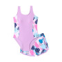 WYTbaby Maillot de bain une pièce sans manches avec short imprimé tropical pour filles de 7 à 14 ans