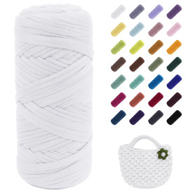 Uiopa Fil Crochet pour Sac, 200g/60m Fil Polyester Chunky Tshirt Yarn, Laine Tshirt Crochet Trapilho pour Sacs, Paniers, Tapis, 