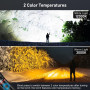 Blukar Lampe Torche LED 2 Couleurs, 2000LM Lampe de Poche Rechargeable LED Ultra Puissante en Aluminium, 10 Modes & IPX6 Étanche