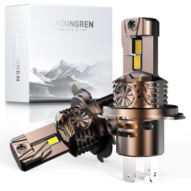 WAIXINGREN Ampoule Led H4 32000LM, 100W 6500K Lumière Ampoule H4 Led Voiture, 1:1 Halogène Mini Taille, 70000+ Heures De Vie, Pl