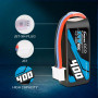 Gens ace Batterie Lipo 2S 60C 400mAh 7.4V 2.96Wh Coque Souple Batterie Lipo avec Prise JST pour OMPhobby M1/aligner t-Rex T1