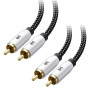 Cable Matters Pack de 2 câbles pour subwoofer 3 m, câble coaxial numérique (câble coaxial Audio numérique et câble pour subwoofe