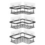 UUlioyer Étagère de Douche sans Percage, Etagere Salle Angle de Bain, Rangement Douche pour Nettoyant pour Corps de Shampoing (3