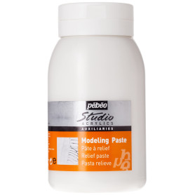 Pébéo 524160 Pâte à relief 1 Pot de 1 L,Blanc