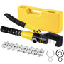 Solsop Pince à Sertir Hydraulique Pression 10T avec 9 Ensembles de Moules à Sertir 4-70 mm² pour Cosses de Câble en Cuivre et Al