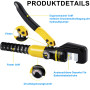 Solsop Pince à Sertir Hydraulique Pression 10T avec 9 Ensembles de Moules à Sertir 4-70 mm² pour Cosses de Câble en Cuivre et Al