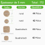 Patins Feutre pour Chaises et Meubles - Auto-Adhésifs Ronds & Carrés 19mm/25mm - 5mm d'Épaisseur - Anti-Rayures et Anti-Bruit - 