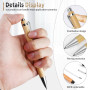 Sporgo Lot de 50 stylos à bille en bois : stylo à bille en bambou, fournitures d'écriture, stylos personnalisés, avec gravure, p