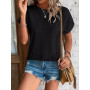 Tomatofrydan T-Shirt Femme Été Chemisier Chic Blouse Col Rond Tops à Manches Courtes Hauts Décontracté Ete T Shirt Imprimé Tuniq