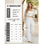 Enmain Pantalon Lin Femme Jambes Larges Bureau Pantalon Taille Haute Décontracté Coton Costume Pants avec Poches