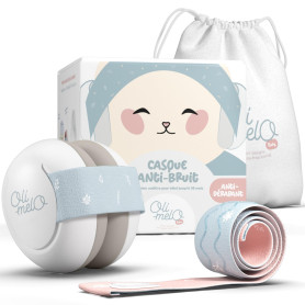 Oli-Melo Casque Anti Bruit Bébé : Protection Auditive, Amélioration du Sommeil, Avion - Certifié CE - Bandeaux Antidérapants - P