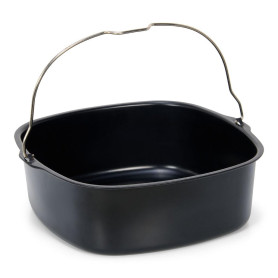 patisse 02858, Moule carré, Moule A Manqué avec anse pour Friteuse à Air Chaud Air Fryer XL & XXL, Noir, 20 x 7 Cm, Acier Revêtu