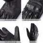 Harssidanzar Gants de Moto à écran Tactile en Cuir de chèvre à Doigt Complet pour Femmes GL016EU