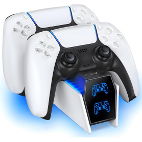 OIVO Chargeur Manette PS5, 2H Rapide Chargeur ps5 avec 2 Types de Câble pour Manette PS5, Station de Chargement Compatible avec 