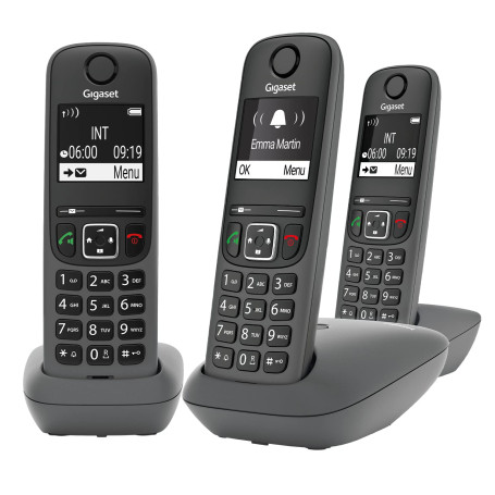Gigaset A695 Trio - téléphone DECT sans Fil - 3 combinés avec Grand écran à Haut Contraste - Excellente qualité Audio - Fonction