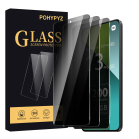 POHYPYZ Lot de 3,Verre Trempé Anti-Espion pour Xiaomi Redmi Note 13 Pro 5G/4G，Film de Confidentialité Protection en Écran, Prote