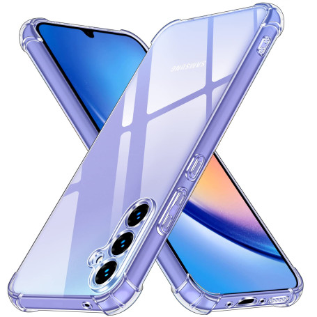 ivoler Coque pour Samsung Galaxy A34 5G avec Protection Caméra, Ultra Transparent Étui de Protection en Silicone Antichoc avec C