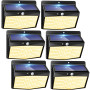 Peasur Lampe Solaire Exterieur Detecteur de Mouvement Lot de 6, LED Lumiere Extérieur avec Détecteur, 3 Modes/etanche Spot Solai