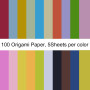 Papier Origami Coloré 100 Feuilles, 20 Couleurs Vives, A4 papier Coloré Papier Double Face Origami Pastel, pour Adultes, Bricola