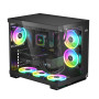 CPS T500 Boîtiers PC - PCCOOLER Flux d'air, Système Câbles Gestion Système, Intérieur Spacieux ARGB 6 x 120mm, I/O Port USB Type