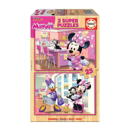 Set de 2 Puzzles Minnie Mouse Me Time 25 Pièces 26 x 18 cm 