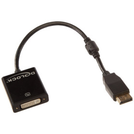 DeLOCK 62599 câble vidéo et adaptateur 0,2 m DisplayPort DVI-I Noir