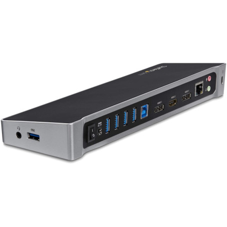 StarTech.com Station d'Accueil USB 3.0 à 3 Écrans avec 2x 4K DisplayPort et HDMI - Hub USB-A à 5 Ports (1x Fast-Charge),