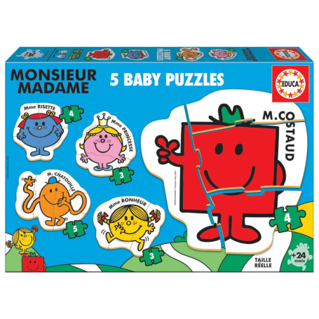 5 Baby Puzzles Monsieur Madame