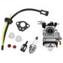 Queta Carburateur pour Moteur de Débroussailleuse 52cc 49cc 43cc, Kit Carbu avec Joint, Tuyau, Bougie d'Allumage et Filtre à Ess