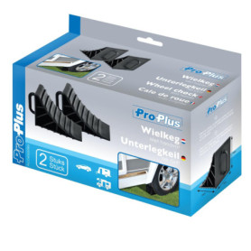 PRO PLUS Cale de Roue Plastique avec poignée Jeu de 2 pièces, Black