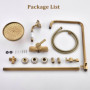 ESOP Colonne de Douche Rétro avec Mitigeur, Système de Douche Laiton Antique Ensemble de Douche Montage Mural Set de Douche avec