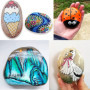 Liekadijiae 25 Pièces Galets à Peindre, DIY Enfants Peintes Rocher, Pierres Créatives Peintes à la Main DIY, pour Dessin de Pier