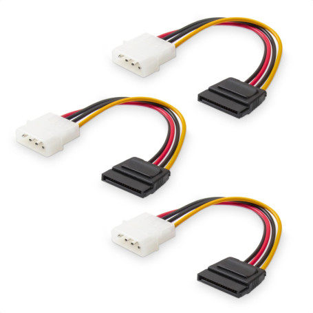 Cable Matters Câble d'alimentation Molex vers SATA à 4 Broches de Ensemble 3 Pièces(SATA vers Molex) - 15cm