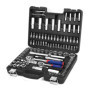 WORKPRO Coffret de Douilles et Embouts 108 Pièces avec Clés à Cliquet 1/2" et 1/4" (72 Dents), 2 Rallonges, Porte Embout et Univ