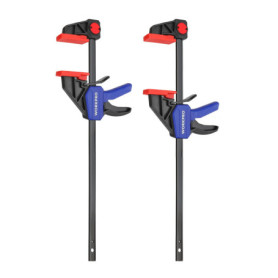 WORKPRO Jeu de 2 Serre-joints à une Main en Acier et Nylon pour une Fixation Précise, Largeur de Serrage de 305 mm, Force de Ser