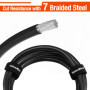 ValueMax Câble Antivol Vélo 213 cm x 12 mm, Antivol Vélo de Sécurité avec Revêtement PVC, Double Boucle Tressée, pour Cadenas, A