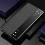 KANSi Coque Compatible pour Huawei P20, Smart View Flip Faux Cuir Coque + Protection Ecran - Noir