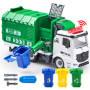 JOYIN Jumbo Camion à ordures à démonter alimenté par friction latérale avec lumière et sons, 3 poubelles, jouets tournevis, pour