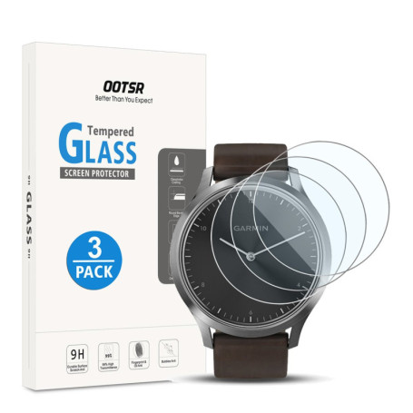 OOTSR [3 Pièces Protection Écran compatible pour Garmin Vivomove HR, Film Protecteur en Verre Trempé compatible pour Garmin Vivo