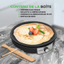 Nutrichef Crêpière et Grille Electrique de 1200 Watts | Plaque de Cuisson Chauffante Antiadhésive 30 cm | Contrôle de Températur
