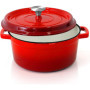 Nutrichef Cocotte en Fonte Émaillée-Cocotte Fonte de 5 Litres - Ustensiles de Cuisson Émaillée pour Cuisinière- Marmite Inductio