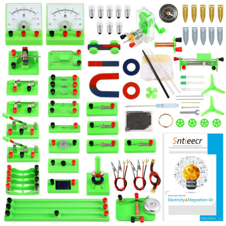 Sntieecr Kit de Circuit de Physique STEM, Kit de Magnétisme d’Électricité de Science Lab Kits d’Éducation aux Expériences de pou