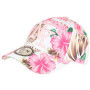 Casquette NY Blanche et Rose Fleurs Tropicale Fashion Baseball Hawai - Taille: Taille Unique - Couleur: Rose - Mixte