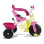 Smoby - Tricycle Be Fun Confort Rose - Vélo Enfant Dès 10 Mois - Evolutif - Canne Parentale avec Sacoche - Arceau de Sécurité - 