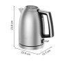 Krups Excellence Bouilloire électrique, Capacité 1,7 L, Inox brossé premium, Base 360°, Résistance cachée, Filtre anticalcaire B