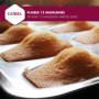 GOBEL - Plaque de 12 madeleines - Fer blanc - Dimensions : 39,5 x 20 x 1,7 cm - Empreinte : 8 cm – Fabriquée en France