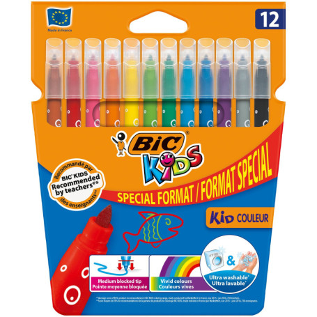 BIC 9246621 Kids Visa Pack de 12 Feutres de Coloriage